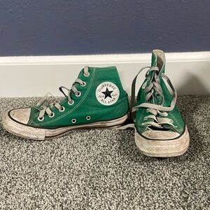 Green high top converse